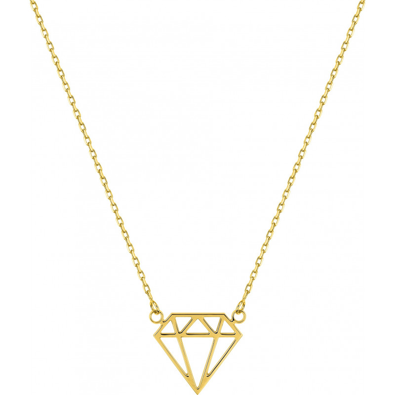 Collier or jaune 750/1000e Motif forme "Diamant"