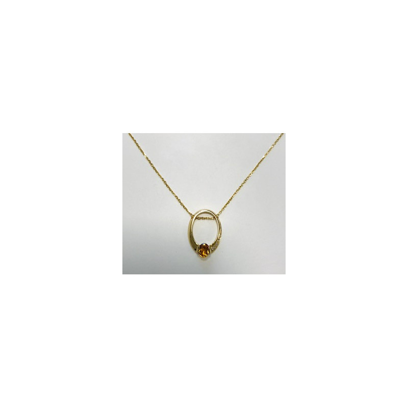 Collier or 750/1000e Saphir Jaune Diamants