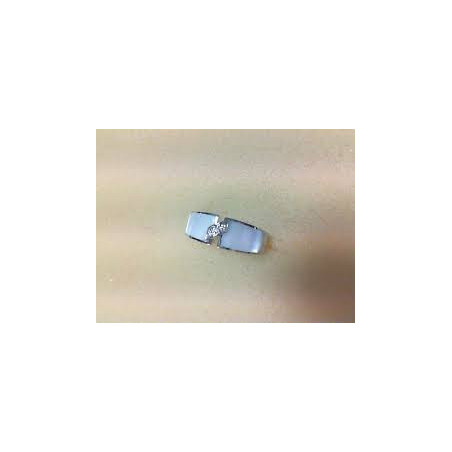 Bague or gris CLOZEAU diamants 0.04 ct